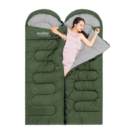 Evolite（エボライト）Camper Pro SQ Connectable Double Sleeping Bag 0°C キャンパープロSQ 2人用連結式化繊シュラフ 2点セット