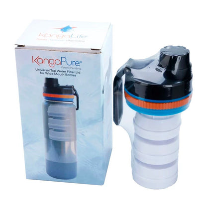 ハイドロブルー カンガピュア タップウォーター フィルター キャップ 広口ボトル対応 HYDROBLU KangaPure Universal Tap Water Filter Lid for Wide Mouth Bottles 2500