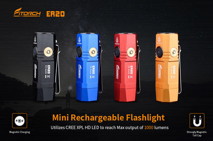 Fitorch ER20 PORTABLE MAGNETIC CHARGING RECHARGEABLE FLASHLIGHT Fitorch Portable Magnetic Rechargeable Flashlight LED Flashlight LED Flashlight 1000 Lumens