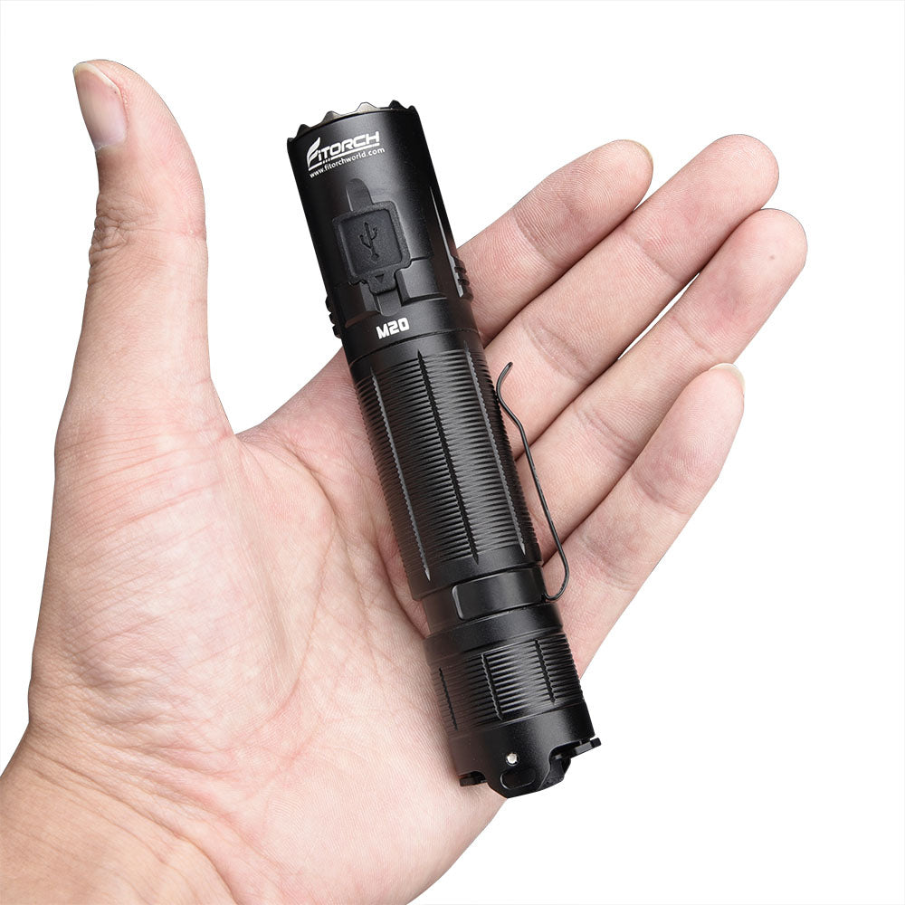 フィトーチ タクティカル LED フラッシュライト 3000ルーメン 充電式 超高輝度 Fitorch M20 PROFESSIONAL TACTICAL FLASHLIGHT 3000LMS