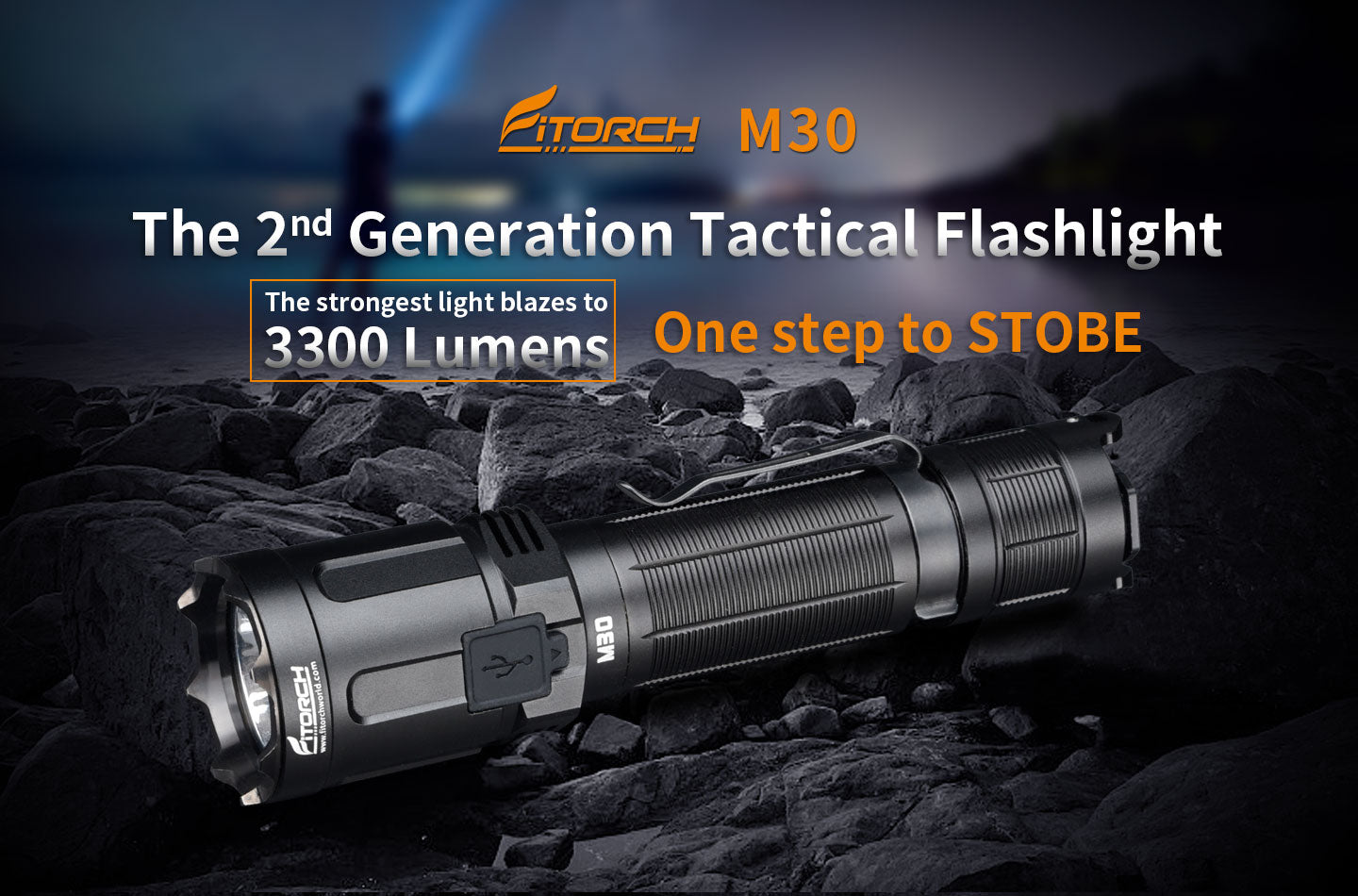 Fitorch M30 TACTICAL FLASHLIGHT 3300LMS フィトーチ タクティカルフラッシュライト 3300ルーメン 超高輝度