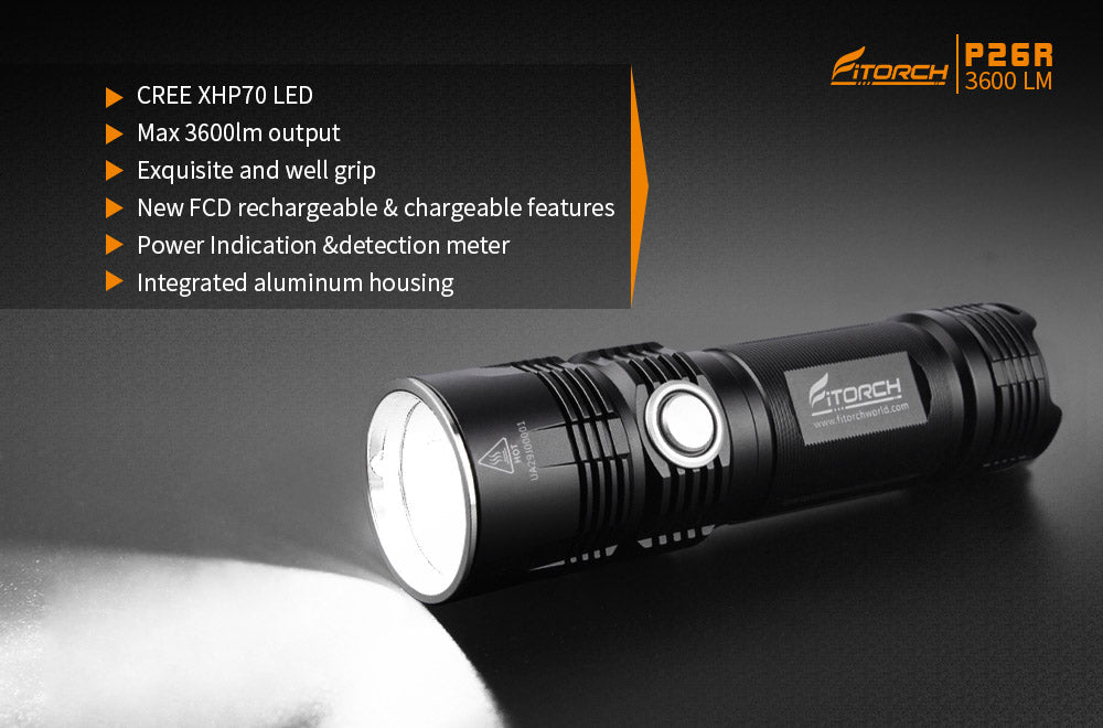 Fitorch P26R 3600流明戶外LED手電筒 Fitorch可充電超亮3600流明戶外LED手電筒