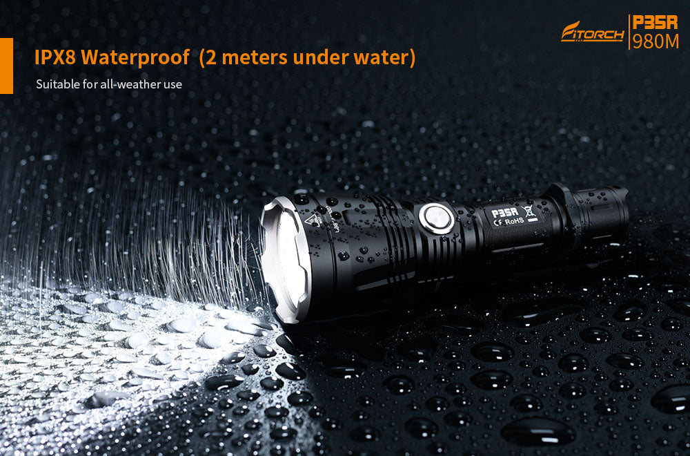 Fitorch P35R COMPACT LONG-RANGE RECHARGEABLE FLASHLIGHT Fitorch Compact Long Range LED Flashlight Rechargeable Flashlight 1200 Lumens