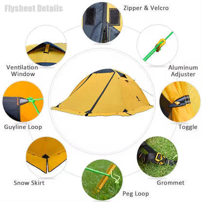 Geertop Gear Top Alpine Tent Sunshade Waterproof 4 Person Ultralight Camping Tent