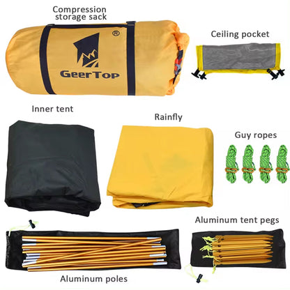 Geertop Gear Top Alpine Tent Sunshade Waterproof 4 Person Ultralight Camping Tent