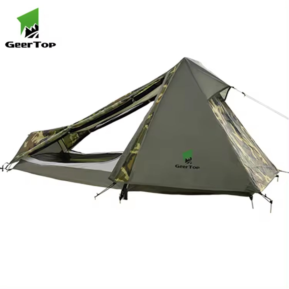 Geertop Gear Top Camouflage Tent Backpack Tent Solo Tent for 1 Person 3 Seasons