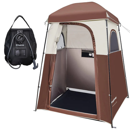 【KingCamp｜キングキャンプ】着替えテント＆ポータブルシャワールーム｜簡易トイレ・更衣室・災害用多機能シェルター（ブラック／グレー・コーヒー）