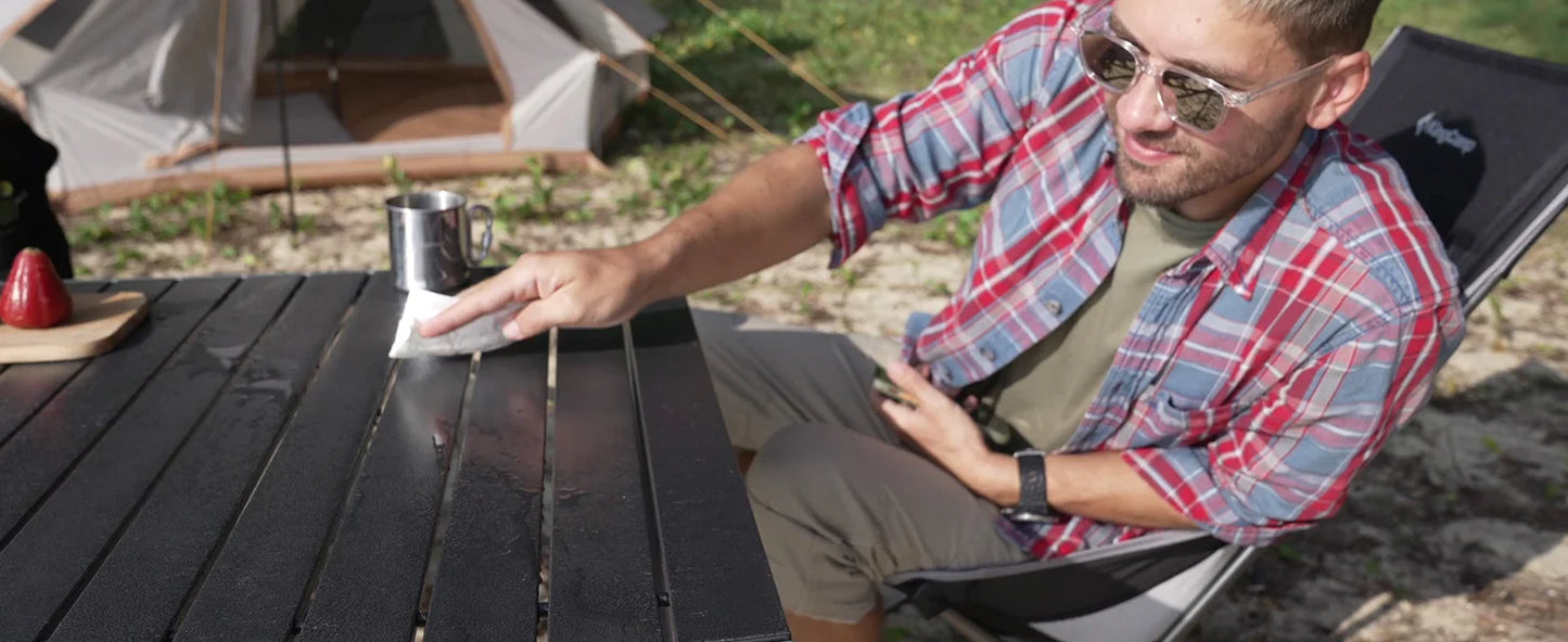 【KingCamp｜キングキャンプ】アウトドアロールテーブル アルミキャンプテーブル 107×70×70cm（シルバー／ブラック）