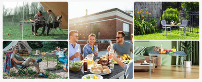 【KingCamp｜キングキャンプ】アウトドアロールテーブル アルミキャンプテーブル 107×70×70cm（シルバー／ブラック）