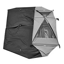 【KingCamp｜キングキャンプ】着替えテント 簡易シャワールーム トイレ更衣室 2人用ポータブルシャワー付き（ブラック／ミディアムグレー）