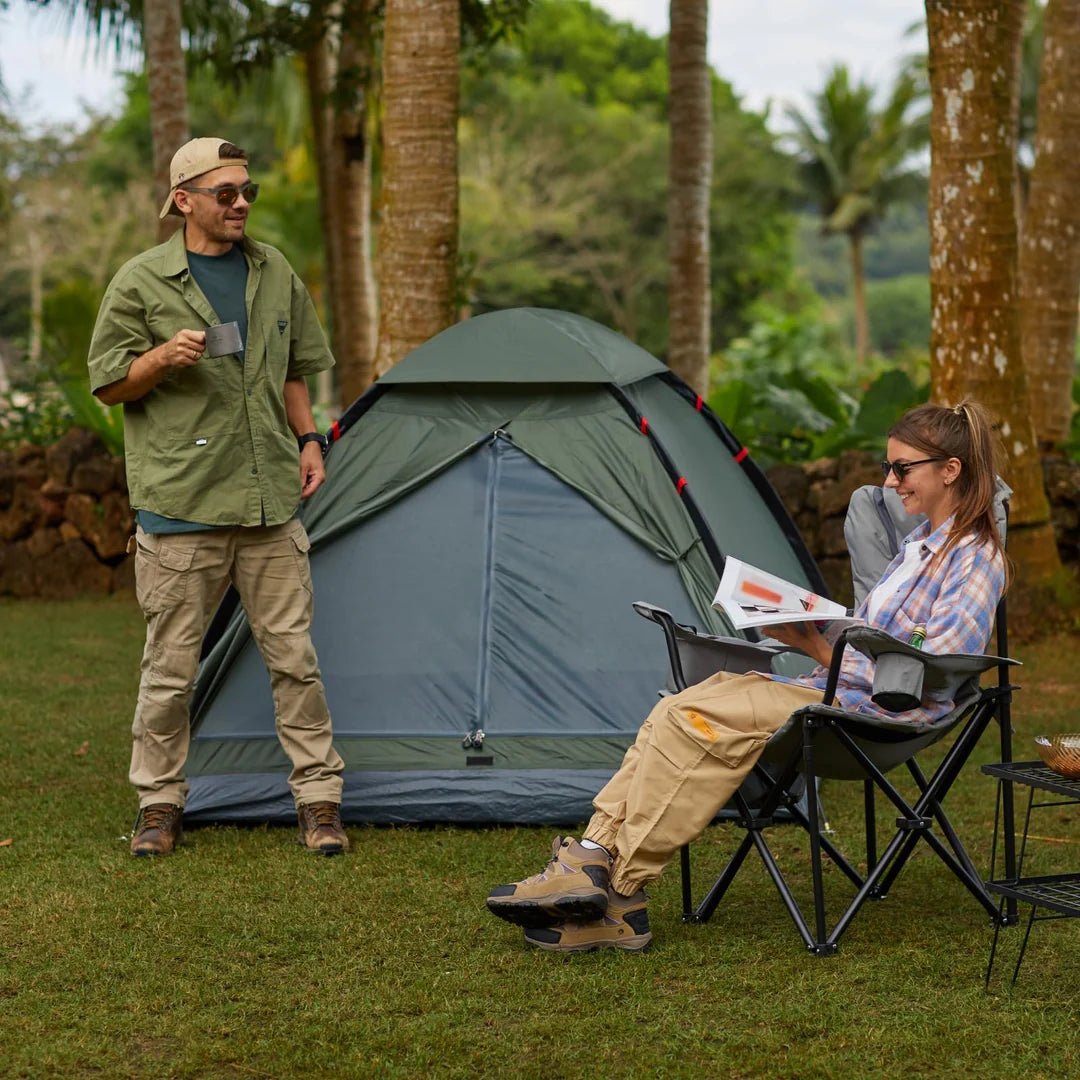 【KingCamp｜キングキャンプ】ハイバック キャンピングアームチェア｜折りたたみチェア 耐荷重160kg 肘掛け付き