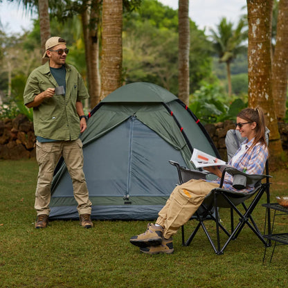 【KingCamp｜キングキャンプ】ハイバック キャンピングアームチェア｜折りたたみチェア 耐荷重160kg 肘掛け付き