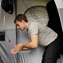 【KingCamp｜キングキャンプ】着替えテント 簡易シャワールーム トイレ更衣室 2人用ポータブルシャワー付き（ブラック／ミディアムグレー）