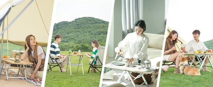 【KingCamp｜キングキャンプ】BAMBOO P8740｜竹製キャンプテーブル 87×40cm 高さ3段階調整（36/50/60cm）