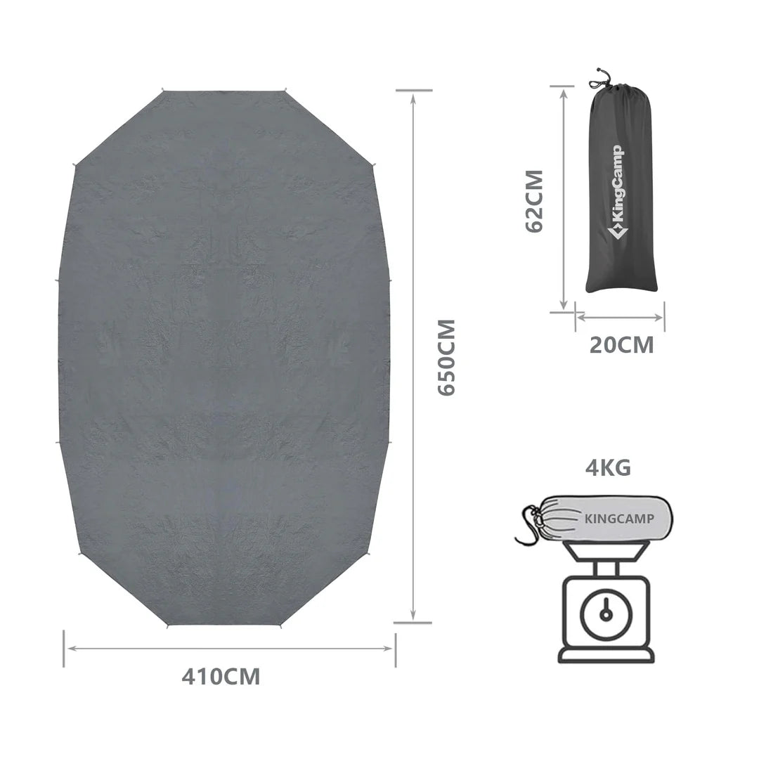 【KingCamp｜キングキャンプ】KHAN パレス専用グランドシート｜防水PE生地 650×410cm
