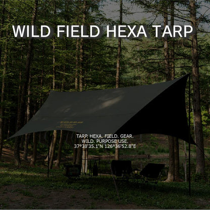 KZM ワイルドフィールドヘキサタープ ヘキサタープ タープ 防水 撥水 UVカット カズミ アウトドア KZM OUTDOOR WILD FIELD HEXA TARP