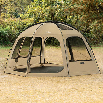 KZM OUTDOOR VIVA DOME SHELTER＋ SAND KZM ビバドームシェルタープラス サンド 4～5人用 ドーム型テント ドームテント フルクローズ カズミ アウトドア