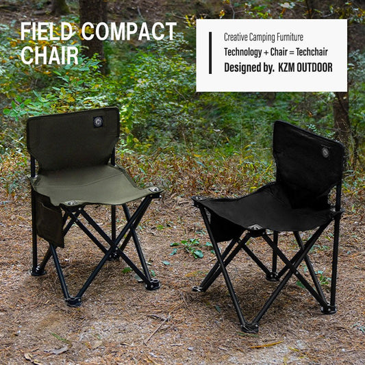 KZM Kazumi Field Compact Chair Black Khaki Chair Camping Chair Folding Kazumi Outdoor KZM OUTDOOR FIELD COMPACT CHAIR