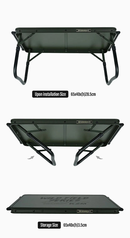 KZM Wild Field Grand Table Mini Aluminum Steel Easy to set up Foldable Kazumi Outdoor KZM OUTDOOR