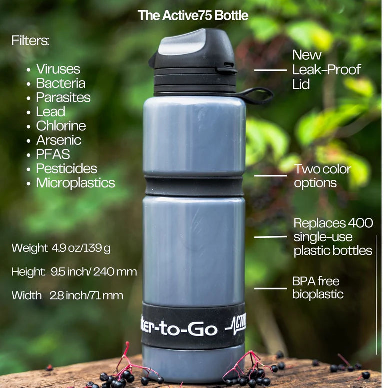 Water to Go（ウォータートゥーゴー） Eco 75cl Active フィルターボトル White / Blue / Red 浄水ボトル 750ml