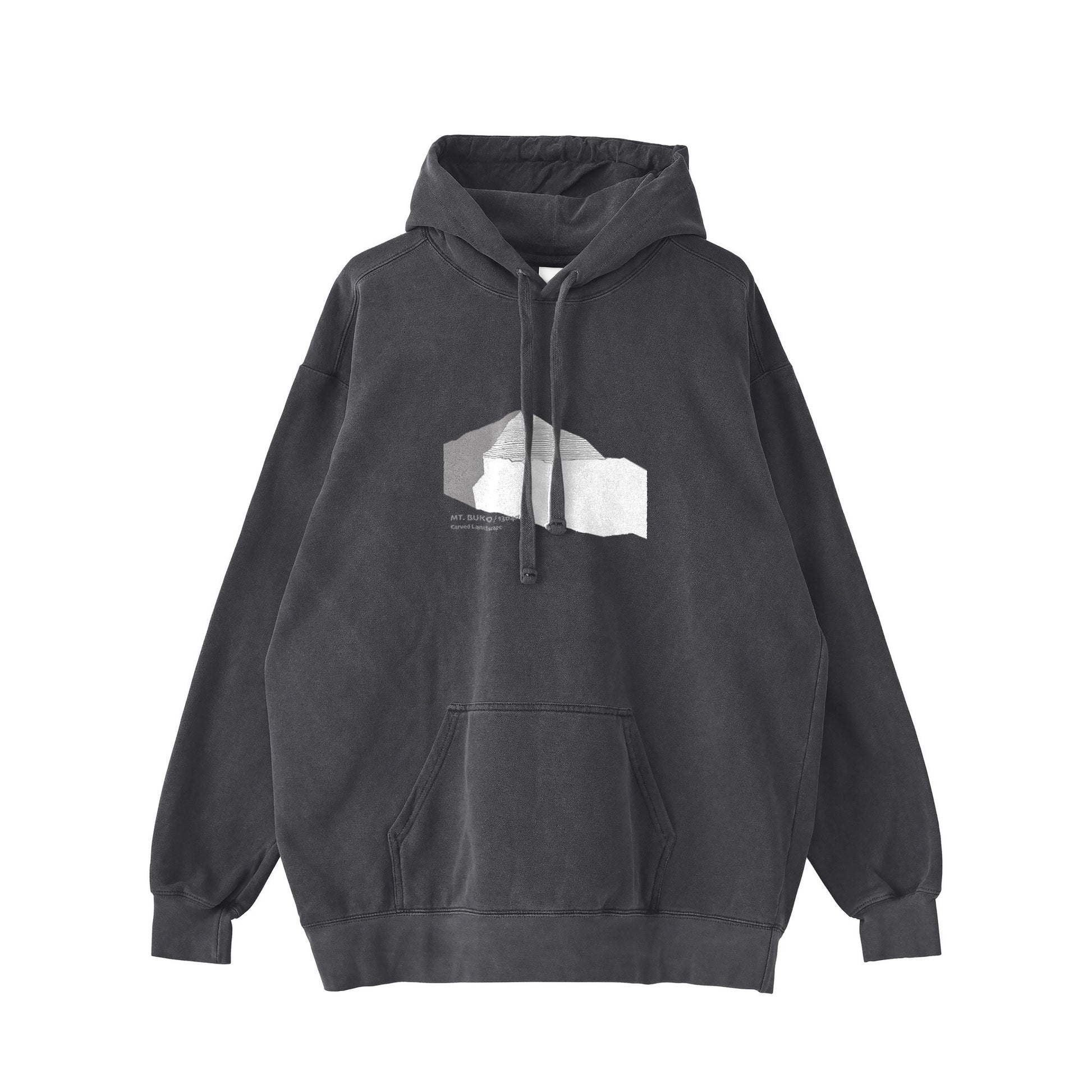 MT. BUKO Graphic Hoodie ヴィンテージウォッシュ 武甲山プリントパーカー black image