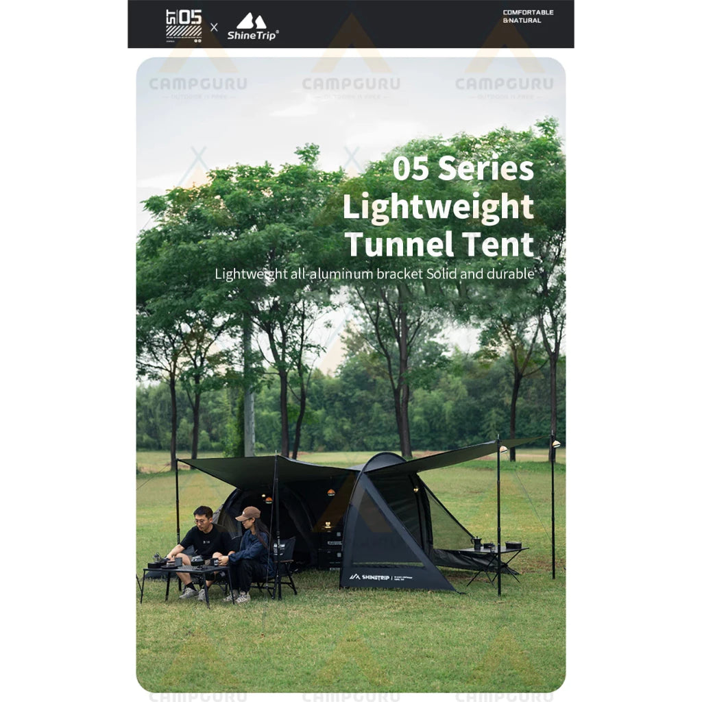 山趣（やましゅみ）／SHINE TRIP Outdoors（シャイン・トリップ アウトドアーズ）#05 ライトトンネルテント｜軽量アルミポールトンネル型テント（3カラー）