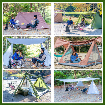 PUP TENT附內帳，軍用帳篷，水壓3000mm，軍用帳篷，適合3至4人 PUP TENT