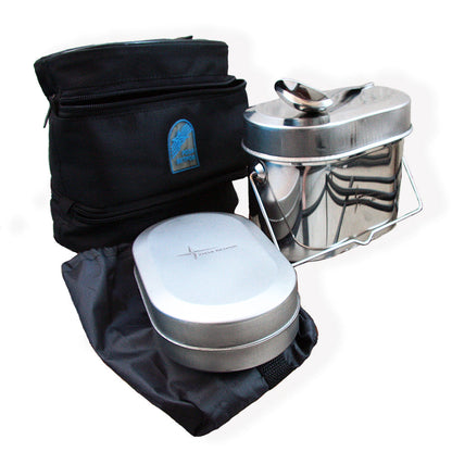 ROZA VETROV Set of Field Dishes Roza Vetrov Set of Field Dishes Stainless Steel Mess Kit, Water Bottle and Spoon Set