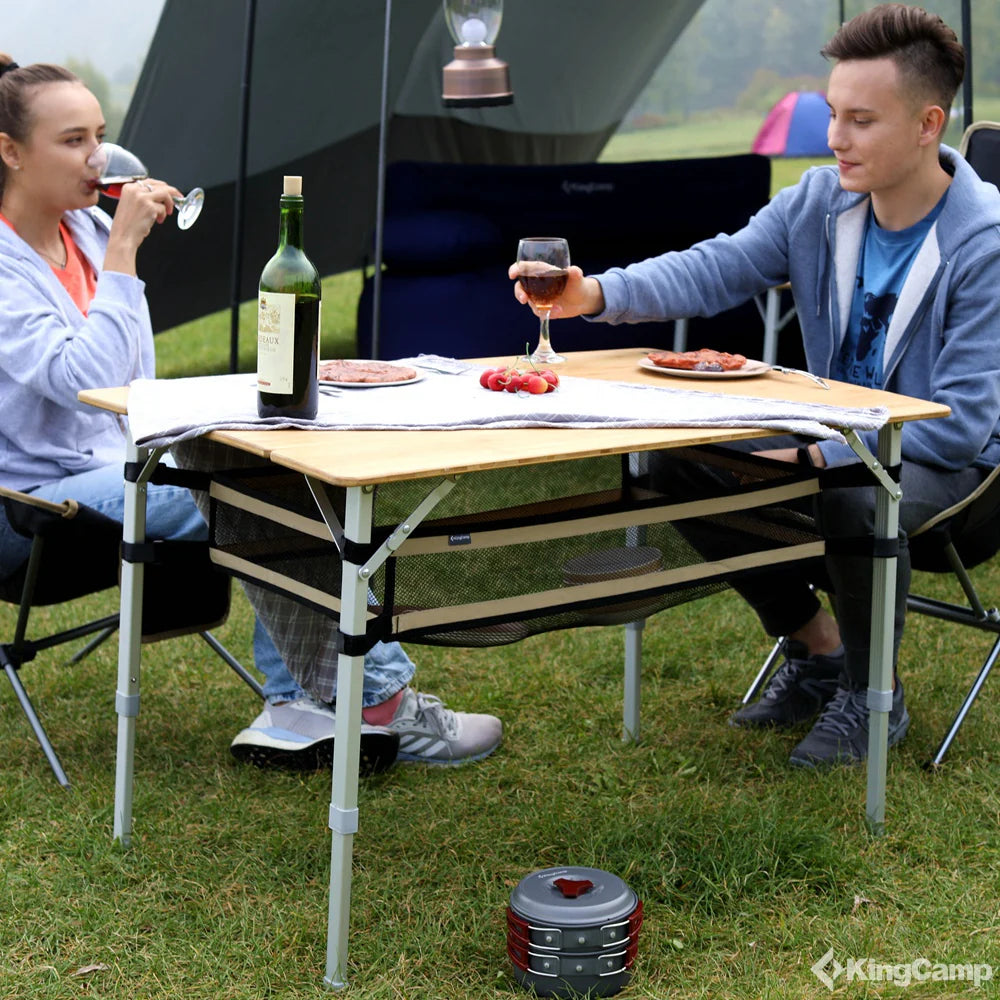KingCamp|キングキャンプ】4-Folding Bamboo Table L+メッシュ KingCamp|キングキャンプ】4-Folding Bamboo Table L+メッシュ