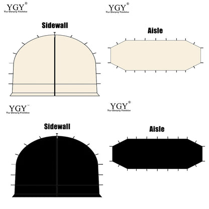 YGY ドームキャノピーテント 8-10人用 大型シェルター 連結可能 UPF50 PU3000MM 435cm✕435cm✕230cm