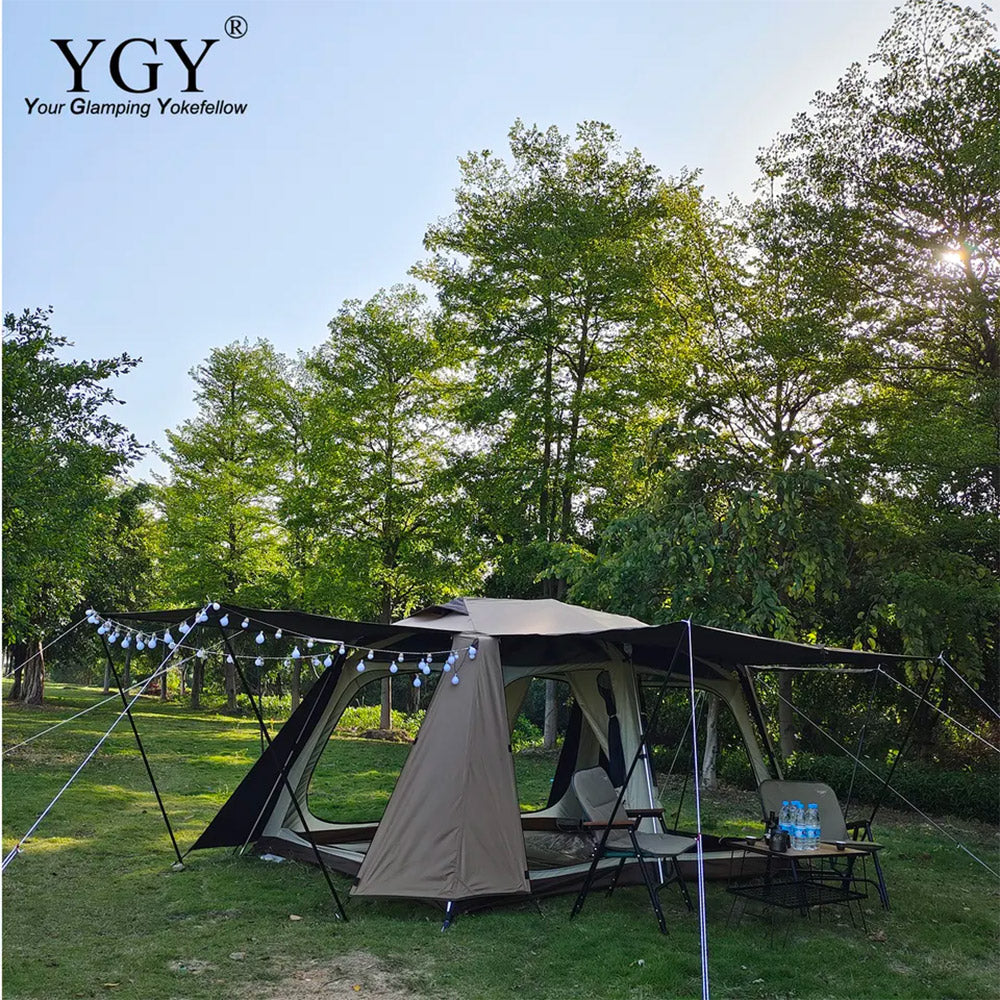 YGY Instant Cabin Tent, Fully Automatic Portable Folding Tent, Family Tent, Easy Setup, Waterproof, Windproof, Double Wall