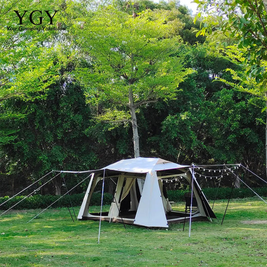 YGY Instant Cabin Tent, Fully Automatic Portable Folding Tent, Family Tent, Easy Setup, Waterproof, Windproof, Double Wall